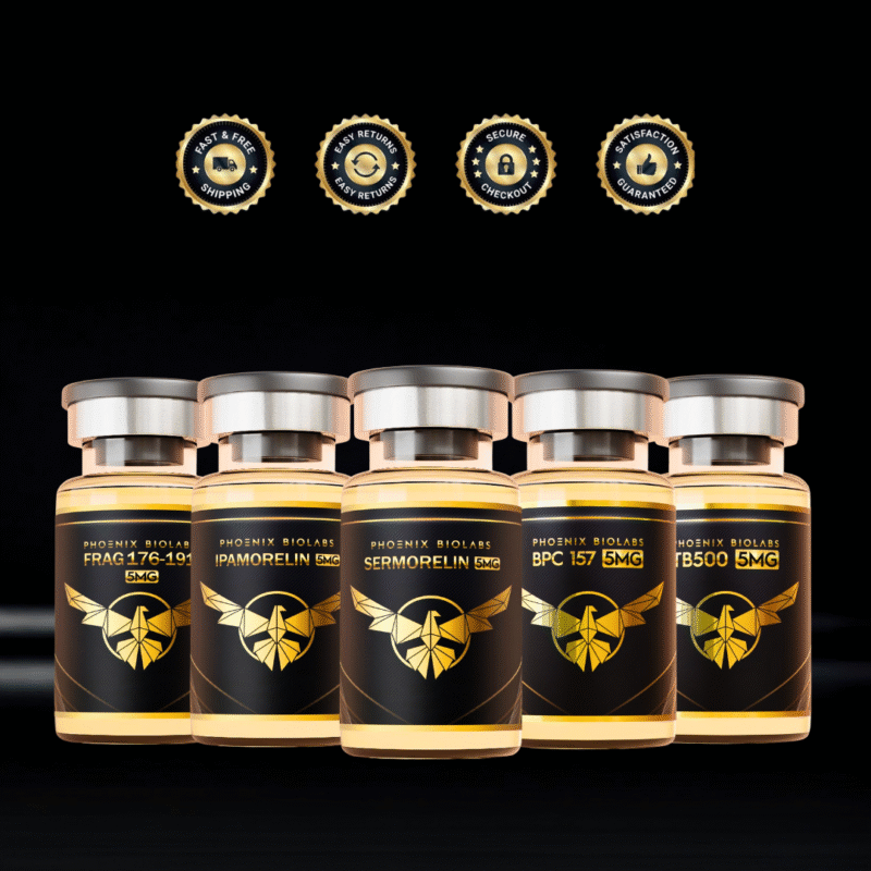 Thanos Stack 25mg Bundle BPC 157 5mg TB500 5mg Ipamorelin 5mg Sermorelin 5mg Frag 176 191 5mg Free Bac Water 10ml Research Bundles Thanos Stack 25mg Bundle - BPC-157 5mg